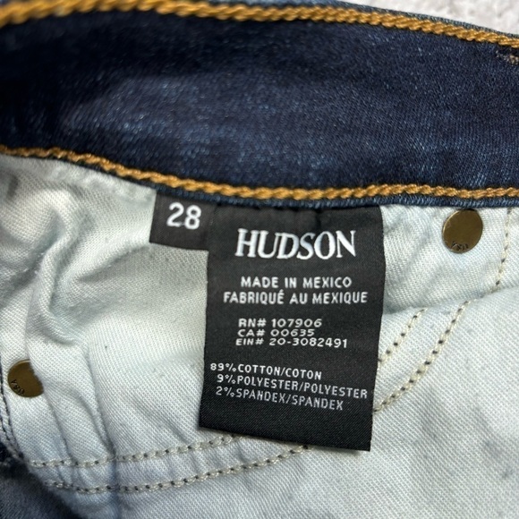 Hudson Jeans Womens 28 Straight Dark Wash Distressed Party Denim Night Out - Picture 3 of 5